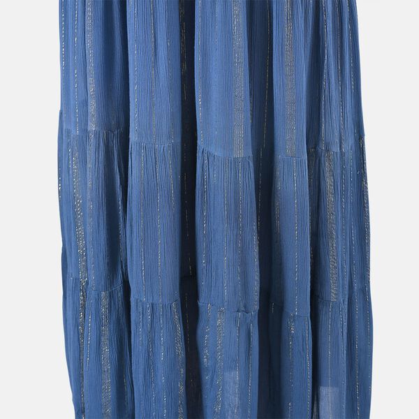 Maxikleid aus Viskose-Crepe mit Lurex, Einheitsgröße, Marineblau image number 7