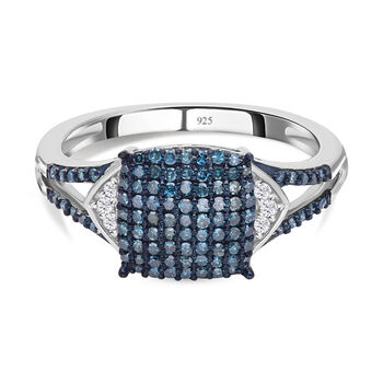 Blauer und wei&szlig;er Diamant Ring - 0,50 ct.