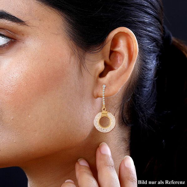 Wei&szlig;er Kristall Ohrringe Reines Messing image number 3