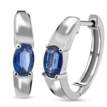 Kaschmir Kyanit Creolen, 925 Silber platiniert ca. 1.20 ct