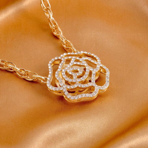 Weiße Kristall-Halskette in Goldton, 50 cm - 1 ct. image number 2