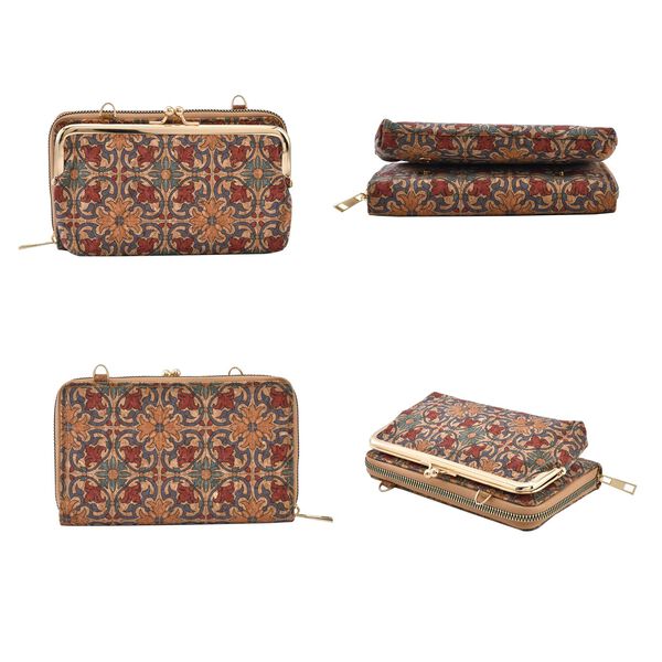 Crossbody Tasche aus Naturkork mit RFID-Schutz, Suzani image number 3