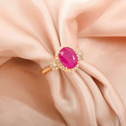 LUXORO AAA natürlicher Mosambik Rubin und Diamant Ring in 585 Gold - 2,50 ct. image number 1