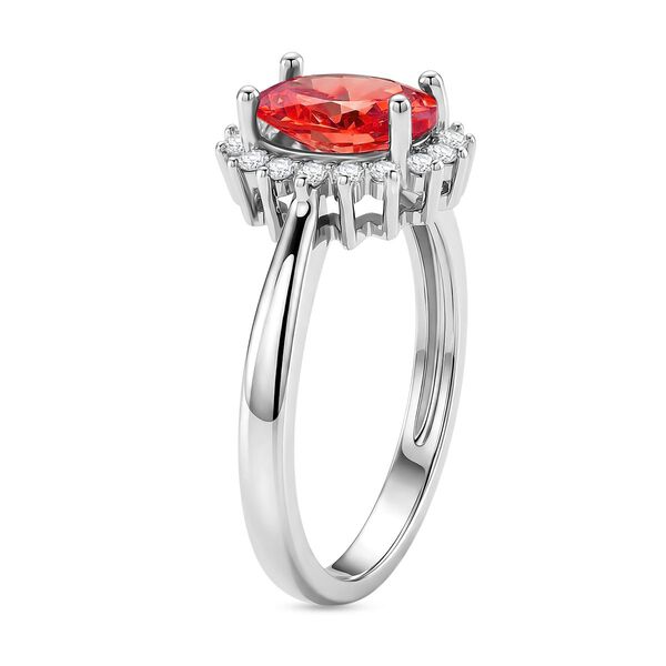 Orange Zirkonia, Wei&szlig;er Zirkonia Ring Nickelfreies Messing (Gr&ouml;&szlig;e 18.00) image number 4