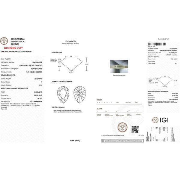 LUXURIANT IGI zertifizierter VS-EF Labor Diamant Ring - 1 ct. image number 7