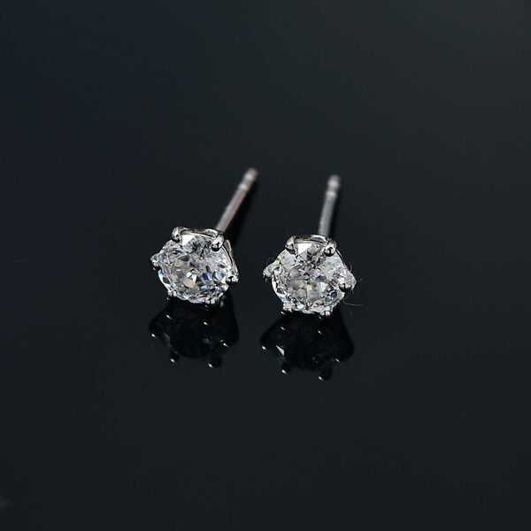 100 Facetten Moissanit Ohrringe 925 Silber rhodiniert ca. 0.93 ct image number 3