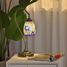 Handgefertigte orientalische Mosaik Glas Tischlampe - Lampenschirm Form, Größe 15x15x50 cm, Blau image number 1