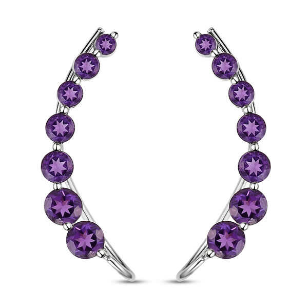 Afrikanischer Amethyst Climber Ohrringe in Silber 2,50 Ct
