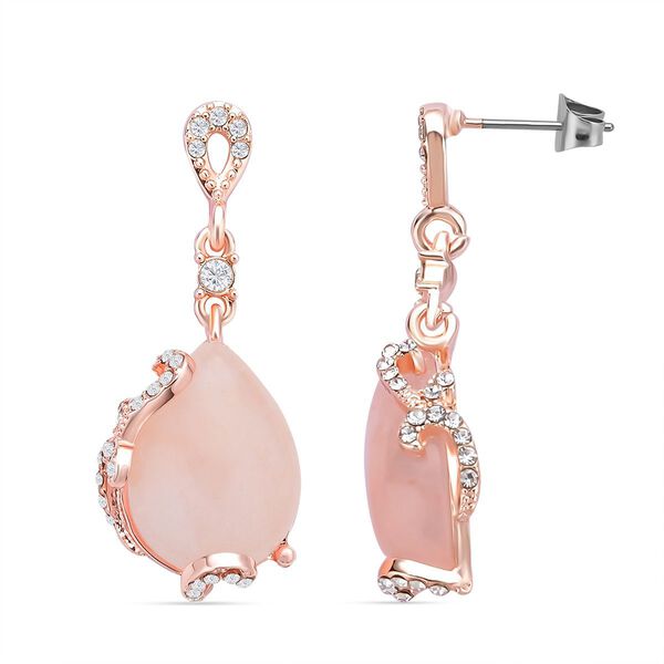 2er-Set Rosenquarz-Ohrringe und Anh&auml;nger mit Kette, ca. 14,00 ct image number 7