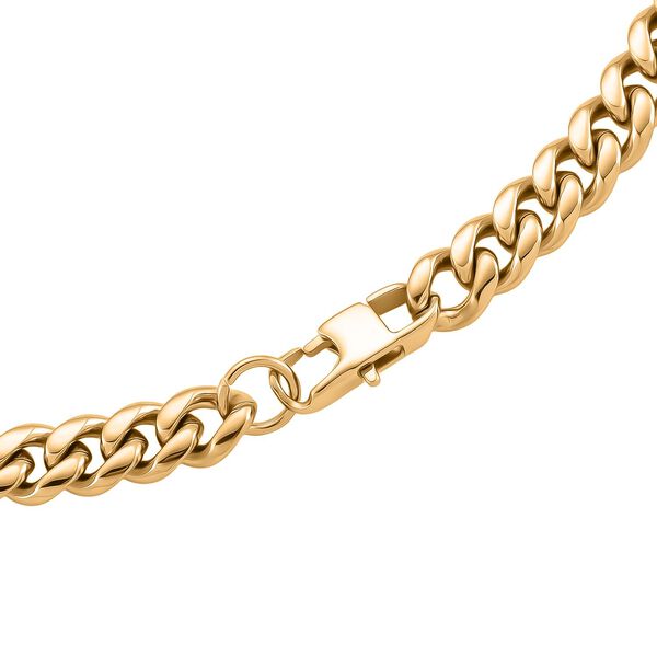 DESIGNER INSPIRIERT Panzer 316L Edelstahl Halskette ca. 45 cm ca. 55,70g, Goldfarben image number 5