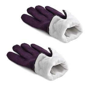 Kaschmir-Handschuhe mit Touchscreen-Funktion, Karomuster, Onesize, Violett