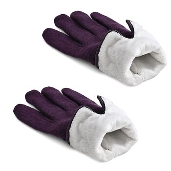 Kaschmir-Handschuhe mit Touchscreen-Funktion, Karomuster, Onesize, Violett