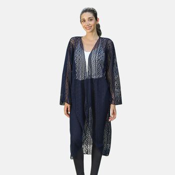 Spitzencardigan, One Size, Dunkelblau