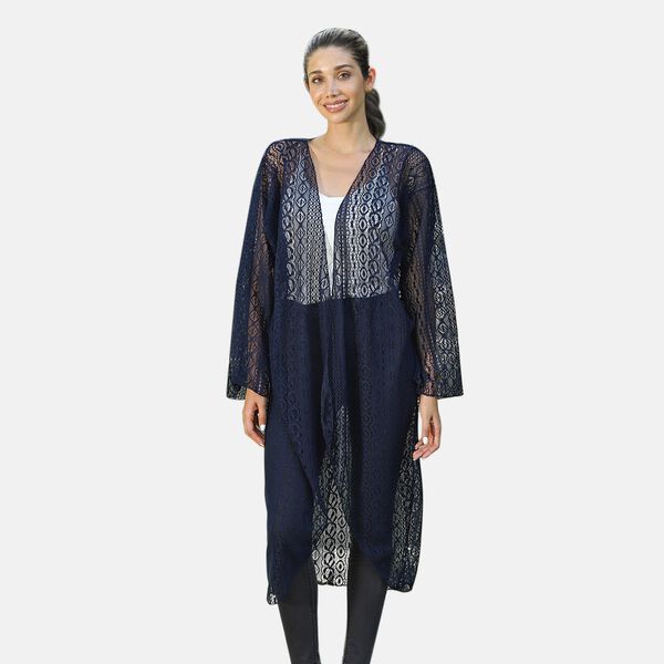 Spitzencardigan, One Size, Dunkelblau