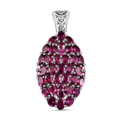 Rhodolith Granat Anhänger, 925 Silber platiniert ca. 7.56 ct image number 0