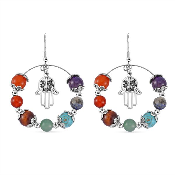 Mehrfarbig Edelsteine Schmuckset Reiner Edelstahl Schwarz oxidiert Schwarz oxidiert ca. 630,00 ct. image number 7