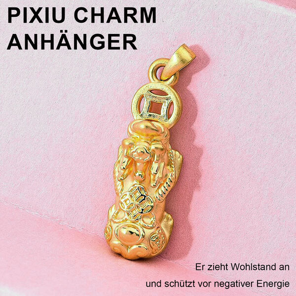 Pixiu mit M&uuml;nzmotiv Anh&auml;nger in 999 Gold image number 2