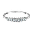 Himmelblauer Topas Armreif ca. 19 cm Edelstahl ca. 4.86 ct