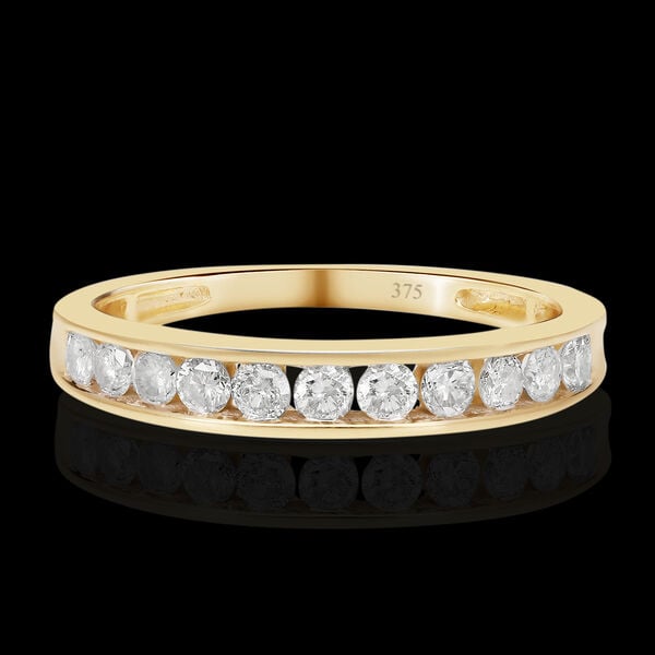 Diamant zertifiziert I2-I3/G-H Half Eternity Ring 375 Gelbgold image number 1
