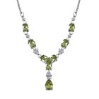 Peridot Halskette ca. 45 cm Edelstahl ca. 4.41 ct
