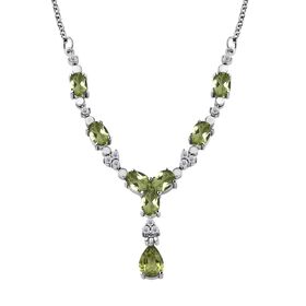 Peridot Halskette ca. 45 cm Edelstahl ca. 4.41 ct