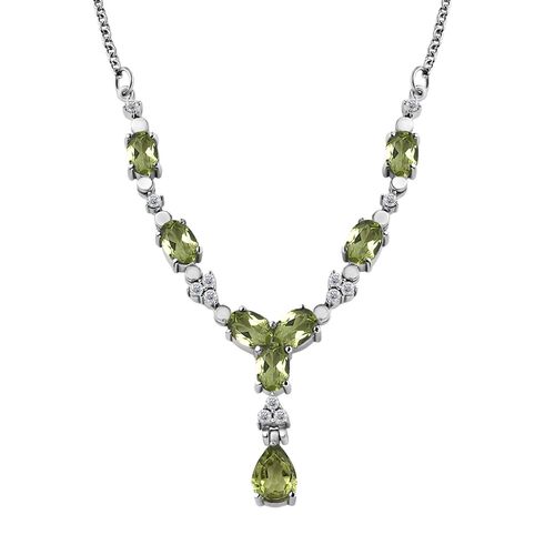 Peridot Halskette ca. 45 cm Edelstahl ca. 4.41 ct image number 0