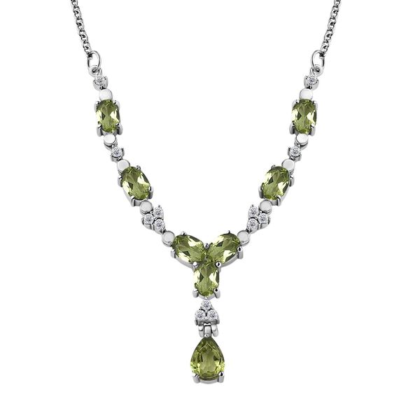 Peridot Halskette ca. 45 cm Edelstahl ca. 4.41 ct image number 0