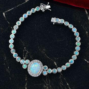 D'Joy AA Nat&uuml;rlicher, &auml;thiopischer Welo Opal Armband ca. 19 cm 925 Silber rhodiniert ca. 8.41 ct