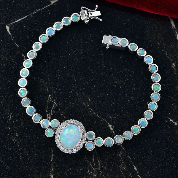 D'Joy AA Natürlicher, äthiopischer Welo Opal Armband ca. 19 cm 925 Silber rhodiniert ca. 8,41 ct. image number 2