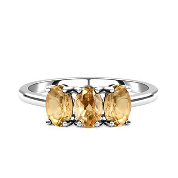 Citrin Ring, 925 Silber (Gr&ouml;&szlig;e 16.00) ca. 1,39 ct