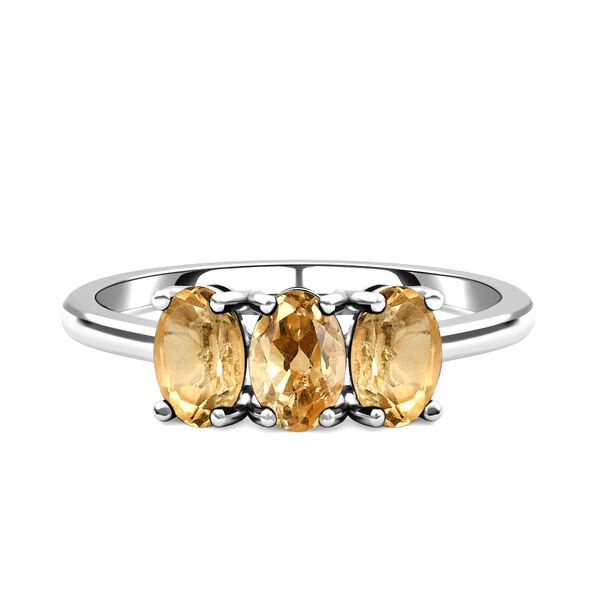 Citrin Ring, 925 Silber (Gr&ouml;&szlig;e 16.00) ca. 1,39 ct