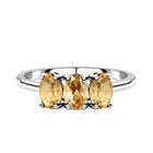 Citrin Ring, 925 Silber (Größe 16.00) ca. 1,39 ct