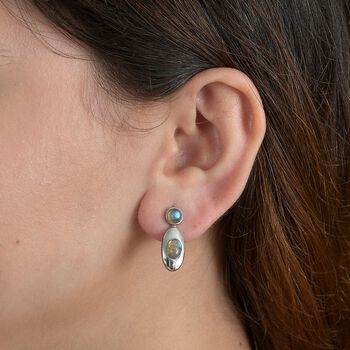 Labradorit Ohrringe 316L Edelstahl ca. 3.26 ct