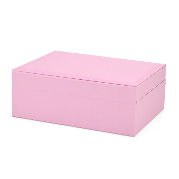 2-lagige PU Schmuckbox, 22,8x17x8,5cm, Rosa image number 4