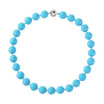 Sleeping Beauty T&uuml;rkis farbe Muschelperle Halskette, ca. 50 cm, 925 Silber rhodiniert