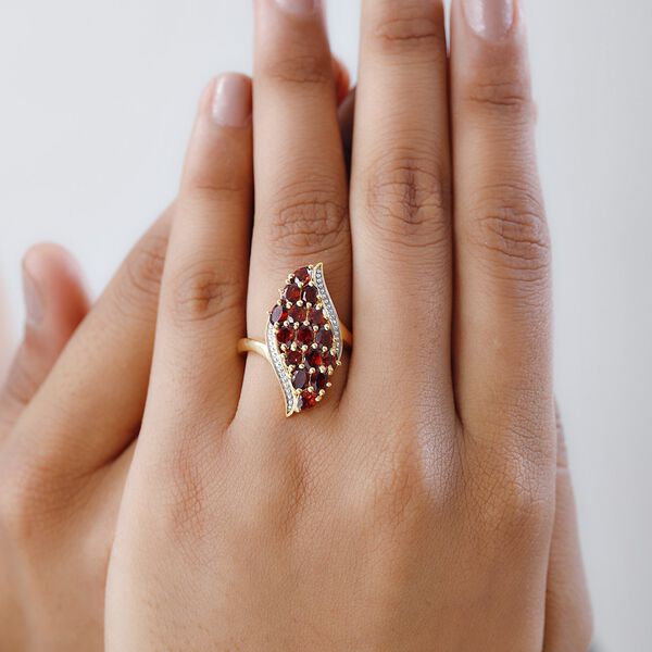 Nat&uuml;rlicher Mosambik Granat Ring, 925 Silber vergoldet, (Gr&ouml;&szlig;e 17.00), ca. 2.88 ct image number 3