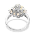 Natürlicher Äthiopischer Opal Cluster Ring 925 Silber Platin-Überzug image number 4