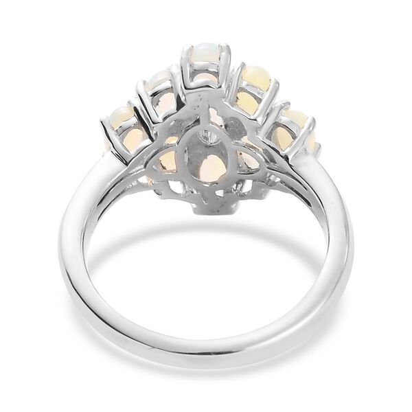 Natürlicher Äthiopischer Opal Cluster Ring 925 Silber Platin-Überzug image number 3