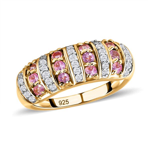 Rosa Saphir und Zirkon-Ring - 1,04 ct. image number 4