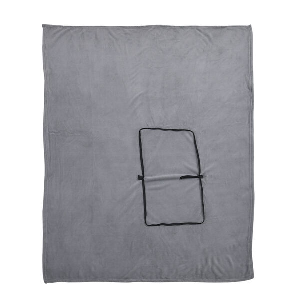 2 in 1 Fleece Reisedecke 127x152 cm und Kissen 30x30 cm, Grau image number 5