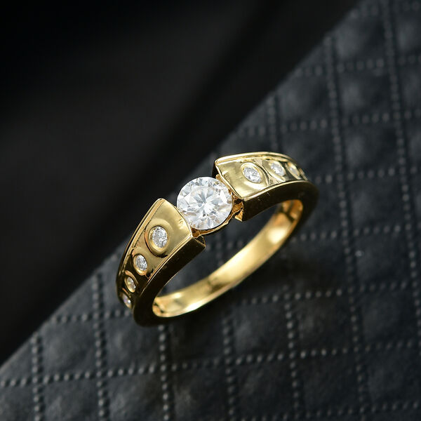 D'Joy Moissanit Ring, 925 Silber 750 vergoldet - 0,59 ct. image number 2