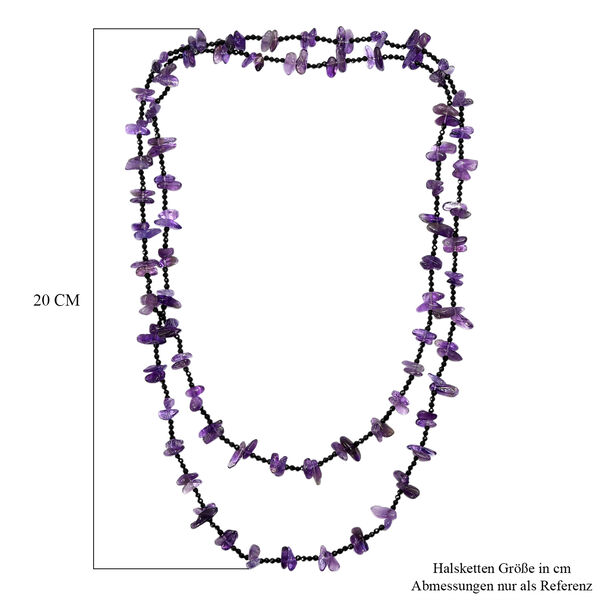 Afrikanische Amethyst und schwarze Spinell 91cm Halskette - 255 ct. image number 6