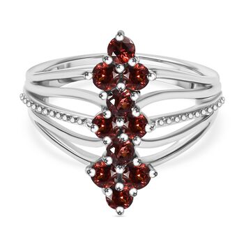 Roter Granat Ring Messing (Gr&ouml;&szlig;e 17.00) ca. 1,55 ct