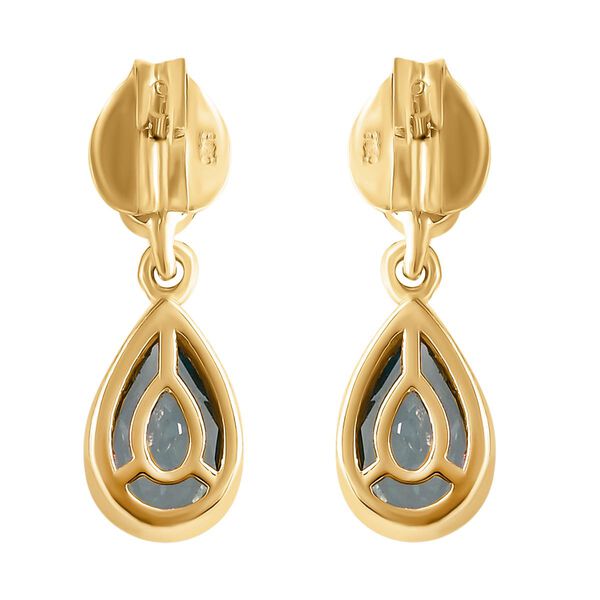 Schweizer Blautopas-Ohrringe, 925 Silber vergoldet ca. 2,05 ct image number 5