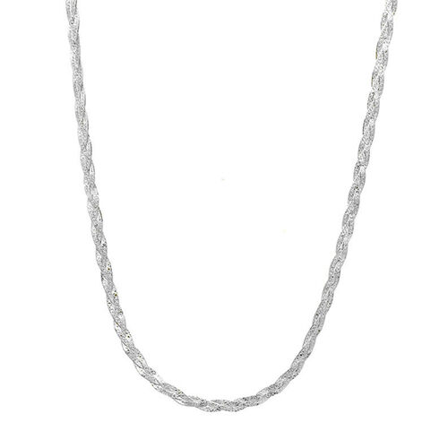 Geflochtene Halskette, ca. 50 cm, 925 Silber image number 0