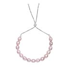 AA Lavendel Perle Armband ca. 26.75 cm 925 Silber rhodiniert