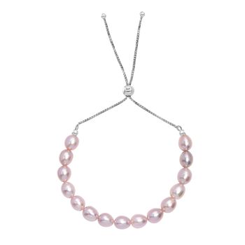 AA Lavendel Perle Armband ca. 26.75 cm 925 Silber rhodiniert