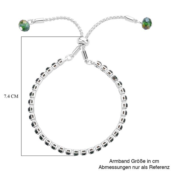 2er-Set - neongr&uuml;ne Kristall-Halskette und Armband - 0,50 ct. image number 6