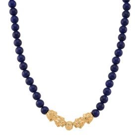 Lapislazuli Halskette ca. Flexibles cm Standard gelb vergoldet ca. 330.00 ct