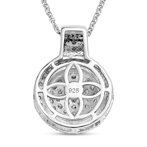 Wei&szlig;er Diamant Anh&auml;nger mit Kette, 925 Silber platiniert, ca. 0.75 ct image number 5